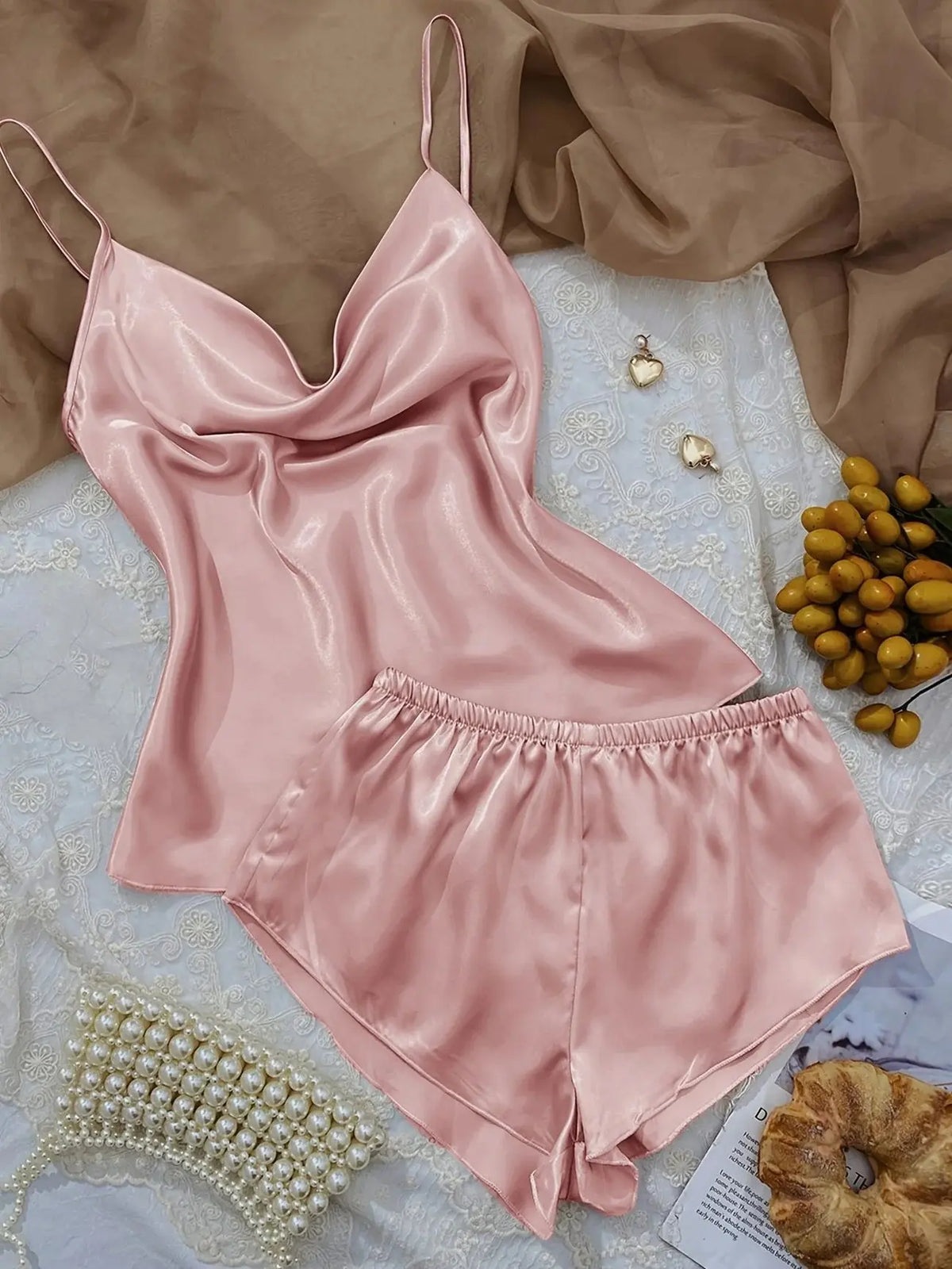 Pijama de satín con tacto de seda para mujer - Comodidad y estilo todas las noches 🔥 Solo por hoy con el 50% de DCTO